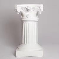 Vase Trompette Géant en Résine Blanche Dorée, Style Art Déco Européen, Colonne Romaine, pour Mariage