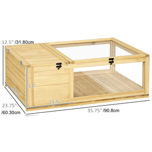 SDT005 Wooden <strong>Tortoise</strong> House Large <strong>Tortoise</strong> Habitat Enclosure <strong>Cage</strong> with Removable Bottom for Indoor &amp; Outdoor Small Animals - Product Image 4