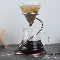 Kit de cafetière en verre borosilicate avec support métallique créatif en forme de serpent et filtre pour la préparation du café
