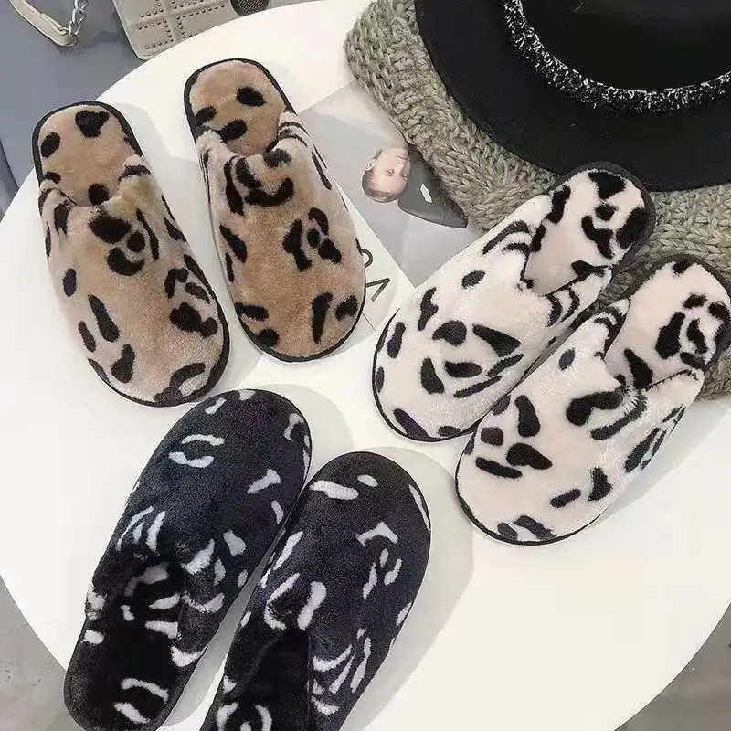 PDEP 2023 New Home Soft Sole Slippers Winter Plush Warm shoes Fashion Casual closed toe Cotton fur slides