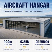 Hangar Prefabricado para Aviones, Estructura de Acero, Hangar de Aviación, Instalación Aeroportuaria, Almacenamiento y Mantenimiento de Aeronaves