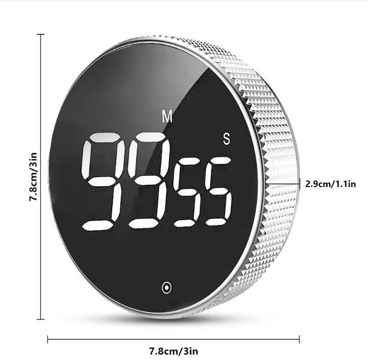 Unique Digital LED Common Magnetic Kitchen Timer Round ABS Plastic Rotary Electronic Alarm Remind Manual Timer