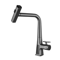 Robinet de cuisine moderne en alliage de zinc de bonne qualité, monocommande extractible, à poser sur comptoir, gris anthracite, eau chaude/froide, cartouche céramique, garantie 5 ans