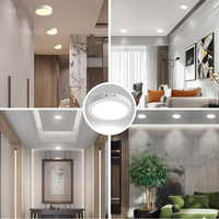 Ushine prix de gros magasin hôtel maison carré rond en aluminium monté en surface panneau lumineux à LED
