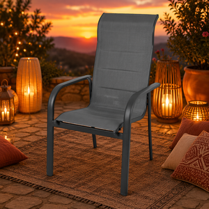Chaise de jardin traditionnelle en Teslin de haute qualité, en aluminium métallique, pour l'extérieur, style ferme, atelier, anthracite <span class=keywords><strong>BENNOS</strong></span> BNS-100010A - Product Image 5