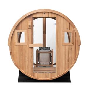 4-8 người ngoài trời truyền thống Thùng tắm hơi gỗ tuyết tùng đỏ với bảng điều khiển máy tính bếp cho biệt thự - Product Image 1