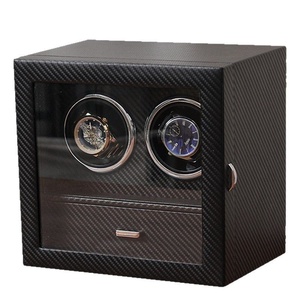 En stock, vente en gros, SAIKE SKW170-PU, support vertical double pour montres en bois, rangement de bijoux, remontoir de montres multifonctionnel, 2 montres - Product Image 5