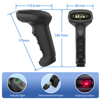 Lector de Códigos de Barras Portátil Xincode 1D, Escáner de Códigos de Barras Láser con Cable para Sistema POS, Logística de Almacén, Pistola Escáner de Códigos de Barras X-9700