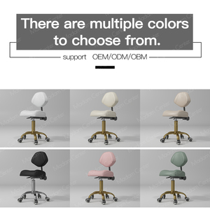 Sgabello Estetico Rosa per Tecnici Madamcenter, Sedia a Sella Piccola con Ruote Resistenti, Pieghevole, Reclinabile per Massaggi e Parrucchieri - Product Image 6