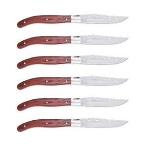 Couteau à steak GARWIN ST2699 de haute qualité, écologique, en acier inoxydable de 4,5 pouces, manche en bois Pakka, dureté HRC 50, lame forgée à la main - Product Image 1
