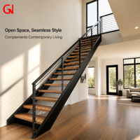 Escalier droit en acier galvanisé, gain de place, pour loft, villa, résidence, escalier en acier intérieur