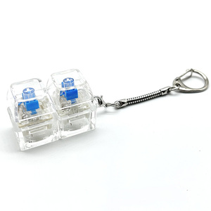 Plastic ABS <b>Customized</b> <b>Keychain</b> Toy Click Fidget Luminescence Macaron Keyboard Keyring with Different Colors - Product Image 3