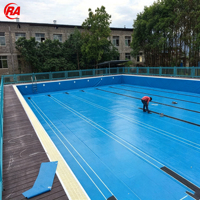 Bassin à poissons pliable carré en bâche PVC 5000L, grand réservoir d'aquaculture commercial pour crevettes