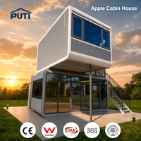 Cabine Apple modulaire préfabriquée extensible de 20 pieds et 40 pieds, multi-usages, luxueuse, pour hôtel-capsule, bureau à domicile ou mobile