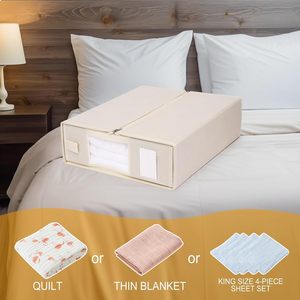 Organizadores de armario plegables y organizador de sábanas de almacenamiento para funda nórdica ropa de cama fundas de almohada - Product Image 6
