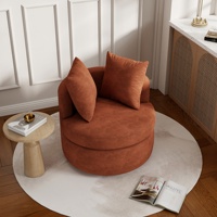 Fauteuil d'appoint pivotant moderne en tissu Atunus, rembourrage en éponge, siège profond, chaise individuelle rembourrée pour la maison, le bureau ou l'appartement