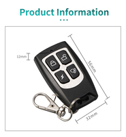 Télécommande de clonage 4 boutons en plastique 433 MHz pour ouvre-porte de garage électrique, duplicateur de clé de remplacement pour porte de garage et portail de voiture