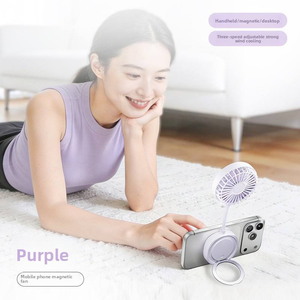 Ventilateur de refroidissement magnétique portable pour téléphone portable avec support anneau, flexible et compact, idéal pour l'été en extérieur - Product Image 3