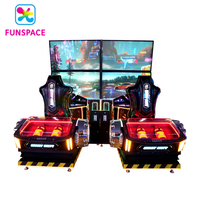 Équipement de centre de jeux Funspace, simulateur de conduite de voiture à monnayeur, 2 joueurs, écran HD 65 pouces, machine de jeu de course