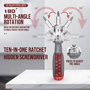 Multifunctional Ratcheting <b>Screwdriver</b> Set S2 Alloy Bits 10 In 1 Rotating Head For Diy Repair Tools - Product Image 1