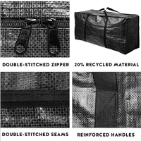 Sac de rangement PE personnalisé, durable, grande capacité, gain de place, pour déménagement, maison, dortoir, avec fermeture éclair