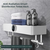 ELOILO Porte-serviettes chauffant électrique intelligent, séchoir à serviettes, étagère de rangement pour salle de bain, en plastique, moderne et minimaliste