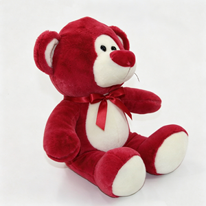 Ours en peluche rouge et blanc personnalisé, ours en peluche rembourré, ours en peluche rouge, jouet en peluche doux, ours en peluche classique - Product Image 2