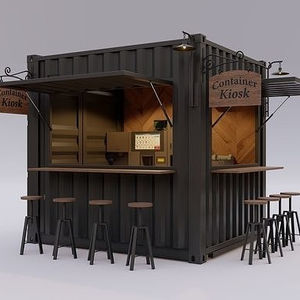 Kiosques à café, restaurants rapide, cafés-containers, boulangeries et maisons préfabriquées en conteneurs maritimes de 10 pieds à assembler - Product Image 3