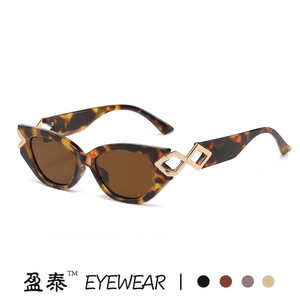 แว่นกันแดดทรงแคทอายสีม่วง ยี่ห้อ Yingtai Eyewear ป้องกันรังสียูวี 400 กรอบพลาสติกและโลหะ แฟชั่นสำหรับผู้หญิง - Product Image 2