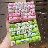 Nouveau porte-clés anti-stress créatif et mignon en ABS à 26 touches, avec clip pour sac à dos, motifs lapin, chat, grenouille