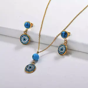 BAOYAN – collier en acier inoxydable CZ plaqué or 18 carats pour femmes africaines de dubaï, ensemble de bijoux en acier inoxydable
