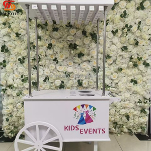 Carrito de Dulces de PVC Blanco Impermeable de Última Generación, Elegante Carrito Móvil para Dulces con Ruedas para Bodas y Fiestas al Aire Libre - Product Image 2