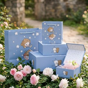 Cute Cartoon-style Recycled Kraft Corrugated Gift Box Set with Customizable Options Including Multi-size Gift Boxes Tote Bags - Product Image 5