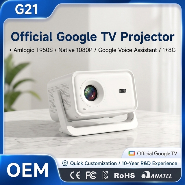 OEM Official GTV Projector G21 Native 1080P Amlogic T950S Android Proyector With Gimbal 4K HDR10+ Home Theater 350 ANSI Lumens