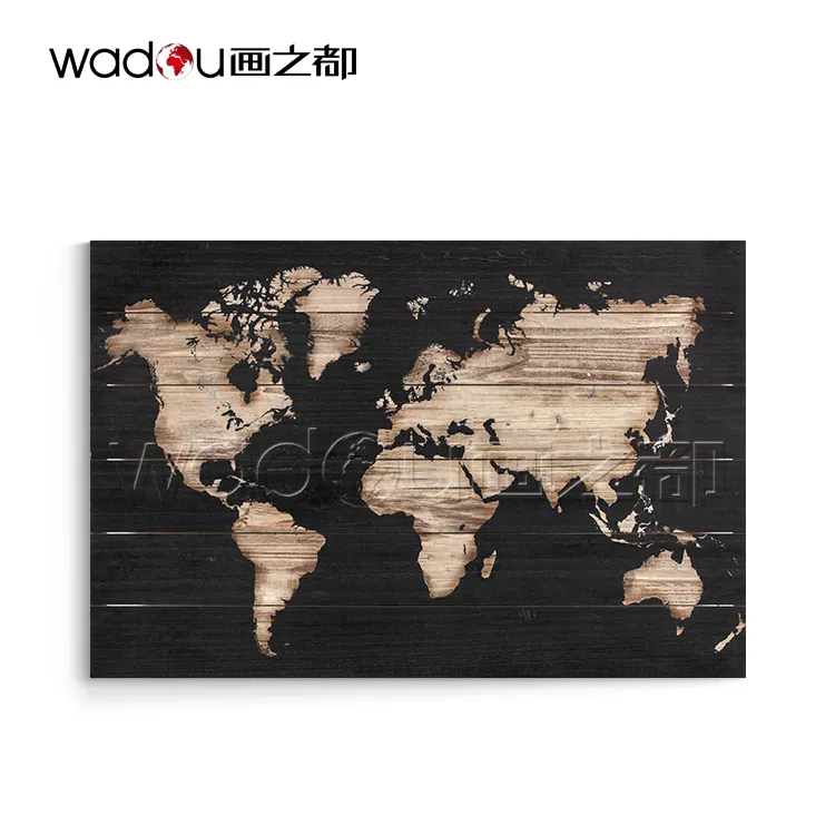 2022 Hot Sale Wood Wall Art Handmade Wood World Map For Wall Decor