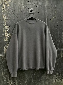 Camiseta de Manga Larga Oversize para Hombre, Cuello Redondo, Tejido Waffle, Color Sólido, Transpirable, Largo Regular - Product Image 2