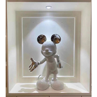 Patung Mickey Mouse dekorasi rumah, ukuran hidup patung Mickey Mouse serat kaca