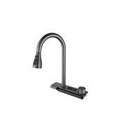 Robinet de cuisine moderne monotrou en cuivre avec douchette cascade et chauffe-eau électrique Robinet de cuisine design intelligent