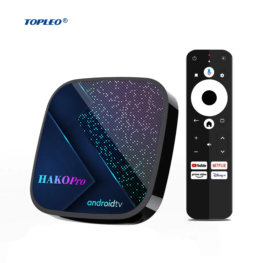 Topleo HAKO PRO S905 Y4-B best android tv box with wifi stick set top box 4k hd android box tv
