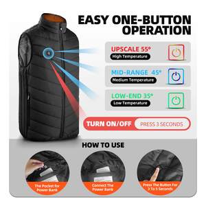 เสื้อกั๊กอุ่นไฟฟ้าแบบใช้แบตเตอรี่ USB สำหรับผู้ชาย ผู้หญิง และทุกเพศ  ขายตรงจากโรงงาน - Product Image 2