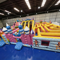 Maison de rebond de glissière commerciale avec le terrain de jeu gonflable de thème d'animal de parc à thème de jeu