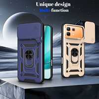 Coque de téléphone Infinix Note 60 Pro 5G avec béquille, anneau, protection coulissante pour appareil photo, antichoc, coque blindée