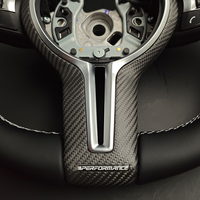 Volant M Sport avec garniture en carbone sec et bande supérieure blanche pour BMW F10 F11 F15 F16 F20 F22 F30 F36 M3 F80 M4 F82