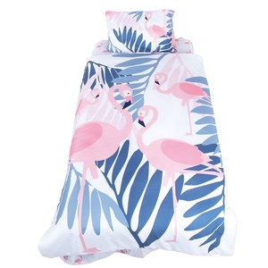 Ensemble de literie pour tout-petits Flamant rose imprimé numérique 3D Fille 100% coton Ensemble de couette de luxe pour bébé et enfant - Product Image 1