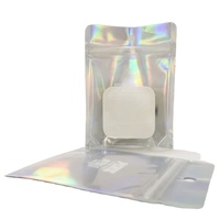 100 pièces Mylar holographique sacs debout avec fermeture à glissière sacs refermables sacs anti-odeur pochette en aluminium pour le stockage des aliments de fête