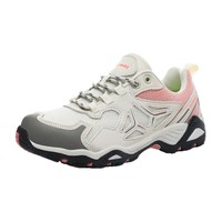 Chaussures de randonnée et de trekking unisexes légères bicolores pastel beige, rose et gris pour le glamping, le camping en voiture et l'overlanding