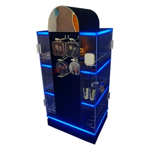 Acrylic di động Phụ Kiện hiển thị trường hợp Rack với ánh sáng LED & khóa truy cập hàng đầu perspex điện thoại di động sạc hiển thị đứng - Product Image 1