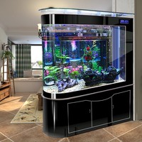 Aquarium en verre Bullet, séparateur d'espace moderne et luxueux pour salon, 600L, ovale, pour poissons dragons, avec filtre de fond