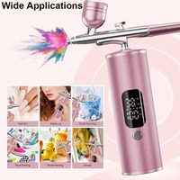 Kit aérographe portable pour ongles avec compresseur, machine à aérographe manuelle pour la peinture des ongles, la coloration des moules à gâteaux et le maquillage