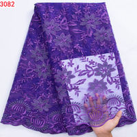 Tissu en dentelle française 3082, dentelle lourde brodée avec des perles, tissu en tulle africain à paillettes, vente chaude, pour robe de fête pour femmes